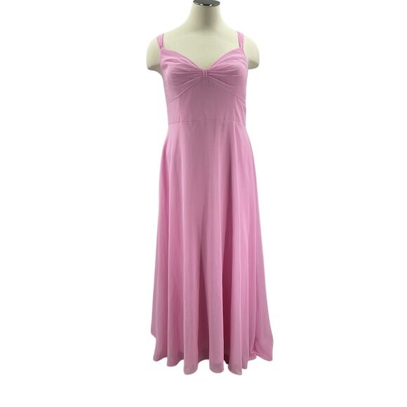 AW BRIDAL 22 3X plus candy pink bridesmaid wedding party maxi dress NEW B104 - Picture 1 of 7